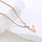 Stainless Steel Letter Pendant Necklaces for Women Men, Rose Gold, Letter V