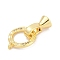Brass Fold Over Clasps, Cadmium Free & Nickel Free & Lead Free, Ring, Real 18K Gold Plated, 23mm, Hole: 1mm