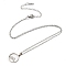 Non-Tarnish 201 Stainless Steel Mountain Pendant Necklace with Cable Chains, Stainless Steel Color, 17.52 inch(44.5cm)