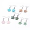 Natural & Synthetic Mixed Gemstone Dangle Earrings, with 304 Stainless Steel Earring Hooks, Star, 52~53mm, Pin: 0.6mm
