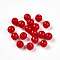 Opaque Solid Color Glass Beads, Round, Crimson, 4.5mm, Hole: 0.9~1mm