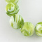 Handmade Lampwork Beads, Round, Yellow Green, 14mm, Hole: 1~2mm