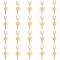 20Pcs Brass Pendants, with Jump Rings, Star, Real 18K Gold Plated, 17x9.7x2.5mm, Hole: 3.4mm