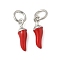 Brass Enamel Charms, Pepper Charms, with Jump Ring, Lead Free & Cadmium Free, Long-Lasting Plated, Rack Plating, Platinum, Platinum, 11.5x3.5mm, Hole: 3.4mm