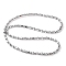 Round & Cube Synthetic Non-magnetic Hematite Beaded Necklaces, with Alloy Screw Clasps, Platinum Plated, 20.08 inch(51cm)