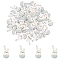 50Pcs Easter Theme Opaque Resin Pendants, with Platinum Tone Iron Loops, Rabbit Charm with Eggshell, White, 32.5x15.5x5mm, Hole: 2mm