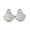 Non-Tarnish 304 Stainless Steel Pendants, Shell Shape Charms, Stainless Steel Color, 13x10.5x2mm, Hole: 2mm