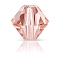 Preciosa® Crystal Beads, Czech Crystal, Bicone(451 69 302 Rondelle), 70030 Rose Peach, 4mm, Hole: 0.8mm