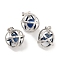 Dyed Natural Jade Round Ball Pendants, Rack Plating Platinum Tone Brass Oval Charms, Cadmium Free & Lead Free, 21x16x18mm, Hole: 6.5x5mm