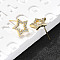 Star Brass Micro Pave Cubic Zirconia Ear Studs, Long-Lasting Plated, Lead Free & Cadmium Free, Rack Plating, Real 18K Gold Plated, 10x10.5mm