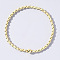 Korean Style Glass Seed & Brass Round Beaded Stretch Bracelets for Women, Lemon Chiffon, Inner Diameter: 6-1/2 inch(16.5cm)
