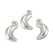 Non-Tarnish 316 Surgical Stainless Steel Pendants, Moon, Stainless Steel Color, 16x8x3mm, Hole: 1.5mm