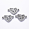 Tarnish Resistant 201 Stainless Steel Links Connectors, Laser Cut, Filigree Heart, Stainless Steel Color, 11x18.5x1.5mm, Hole: 1.6mm