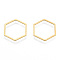 201 Stainless Steel Linking Rings, Hexagon, Golden, 16x18x1mm, Inner Diameter: 14x16mm