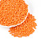 Baking Paint Glass Seed Beads, Heart, Dark Orange, 3.5x4.5x4.5mm, Hole: 1mm, about 7620pcs/pound