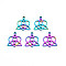Ion Plating(IP) 201 Stainless Steel Pendants, Heart with Trinity Knot, Rainbow Color, 21x18.5x1.5mm, Hole: 2mm