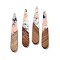 Resin and Walnut Pendants, Teardrop, Lavender Blush, 43.5x7.5x3.5mm, Hole: 1.5mm