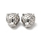 Non-Tarnish 304 Stainless Steel Beads, Leopard, Stainless Steel Color, 12.5x10.5x8mm, Hole: 2mm