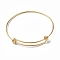 Ion Plating(IP) Adjustable 304 Stainless Steel Bangles Making, Real 18K Gold Plated, Inner Diameter: 2-5/8~2-3/4 inch(6.65~6.9cm)