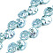 ABS Plastic Imitation Pearl Beads Strands, AB Color Plated, Nuggets, Pale Turquoise, 13x13x6mm, Hole: 0.9mm, about 36pcs/strand, 15.35 inch(39cm)