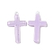 Opaque Acrylic Pendants, with Sequins, Cross Charm, Lilac, 32x18.5x3mm, Hole: 2mm