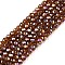 Electroplate Glass Beads Strands, AB Color Plated, Faceted, Rondelle, Saddle Brown, 2.9~3.3x2mm, Hole: 0.8mm, about 144~150pcs/strand, 35~37cm