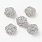 Handmade Polymer Clay Rhinestone Beads, with Larimar, Flower, Crystal, 24.2~24.8x24.3~25x10.6~12.2mm, Hole: 1mm