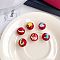 Christmas Theme Opaque Acrylic Beads, Hand Drawn Beads, with Enamel, Round, Red, 15.5x15.6mm, Hole: 3mm