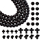 230Pcs 3 Styles Synthetic Turquoise Beads, Dyed, Cross & Round, Black, 10~16x8~12x3~3.5mm, Hole: 1mm