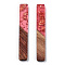 Transparent Resin & Walnut Wood Big Pendants, with Gold Foil, Rectangle Charm, Light Coral, 51.5x7.5x3mm, Hole: 1.8mm