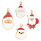 UNICRAFTALE 4Pcs 4 Style Santa Claus Pendant Charms 316 Surgical Stainless Steel Enamel Charms Christmas Pendant with Jump Rings Gold Plated Santa Claus Pendant Making
