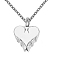Women's Stainless Steel Enamel Heart Wing Memorial Urn Necklace for Ashes, Stainless Steel Color, 15.75~19.69 inch(40~50cm) 