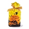 50Pcs Rectangle Halloween Candy Plastic Bags, Pumpkin Printed Candy Drawstring Bags, Yellow, 23.2x14.9x0.05cm