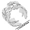 Non-Tarnish Minimalist Leaf 304 Stainless Steel Cuff Rings, Wide Band Open Rings