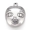 Tarnish Resistant 304 Stainless Steel Pendants, Human Face, Stainless Steel Color, 15.5x12x4.5mm, Hole: 1.2mm