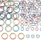 150Pcs 2 Styles Ion Plating(IP) 304 Stainless Steel Jump Rings Sets, Round Ring, Open Jump Rings, Rainbow Color, 18~20 Gauge, 6~12x0.8~1mm, Inner Diameter: 4.4~10mm, 50pcs