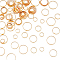 80Pcs 4 Styles Brass Bead Frame, Long-Lasting Plated, Donut, Real 14K Gold Plated, 5.8~11.5x2.3~2.8mm, Hole: 1~1.2mm, Inner Diameter: 4.4~10.5mm, 20pcs/style