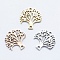316 Surgical Stainless Steel Micro Pave Cubic Zirconia Links connectors, Tree, Clear, Mixed Color, 15x15x2mm, Hole: 1mm