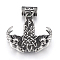 304 Stainless Steel Pendants, Sheepshead, Antique Silver, 43x39.5x11mm, Hole: 6mm