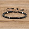 Natural Lava Rock Beaded Braided Bracelets, Adjustable Women's Bracelets, Inner Diameter: 16cm, Bead: 4~4.5x2~2.5mm