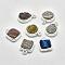 Electroplated Natural Druzy Agate Pendants, with Brass Findings, Mixed Shape, Platinum, 15~17.5x11~12x4~5mm, Hole: 2mm
