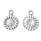 Non-Tarnish 304 Stainless Steel Charms, Flower Charms, Stainless Steel Color, 9.5x7x1.2mm, Hole: 1.5mm