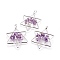 Natural Amethyst Pendants, with Brass Findings, Star, Platinum, 52x43x5~6mm, Hole: 5x8mm