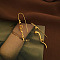 Spiral Brass Dangle Earrings, Golden, 59x14mm