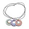 Wood Pendant Necklaces, with Cowhide Leather Cord and 304 Stainless Steel Lobster Claw Clasps, with Burlap Paking Pouches Drawstring Bags, Mixed Color, 23.6 inch(60cm)