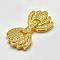 Brass Micro Pave Cubic Zirconia Fold Over Clasps, Golden, 28x14x4.5mm, Hole: 1.5~4.5x1mm