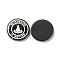 Halloween  Resin Cabochons, with Glitter Powder, Flat Round with Witch Hat Pattern, Black, 29.5x5mm