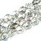 Electroplate Transparent Glass Beads Strands, Imitation Gemstone Beads, Nuggets, WhiteSmoke, 16.5~17x13~15x13~15mm, Hole: 1mm, about 39~40pcs/strand, 25.79~ 26.38 inch(65.5~67cm)