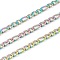 Ion Plating(IP) 304 Stainless Steel Figaro Chain, Unwelded, with Spool, Rainbow Color, Link: 6x4x1mm and 8x4x1mm, 32.8 Feet(10m)/roll