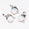 Opalite Pendants, with Brass Findings, Dolphin, Platinum, 30x23x8mm, Hole: 5x8mm